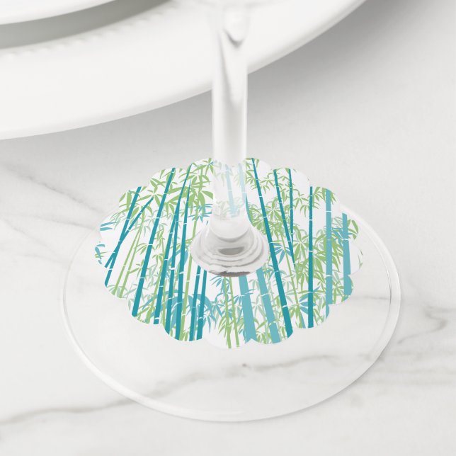 Étiquette Pour Verre De Vin Bamboo 6 (De près)