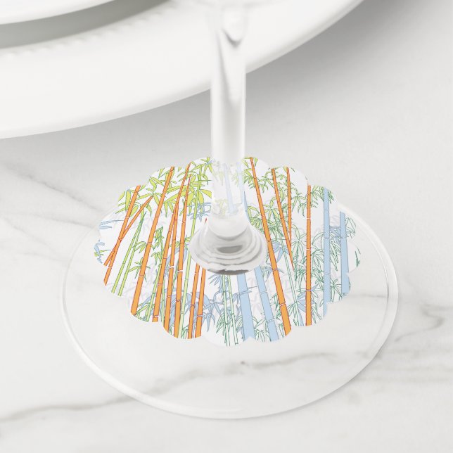 Étiquette Pour Verre De Vin Bambou 3 (De près)