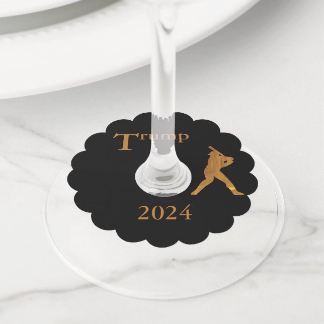 Étiquette Pour Verre De Vin Baseball (De près)