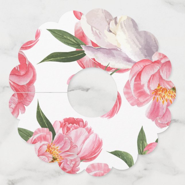 Étiquette Pour Verre De Vin Belles Roses (Devant)
