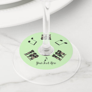 Étiquette Pour Verre De Vin Black Cat Musiciens Instruments Notes musicales Ve