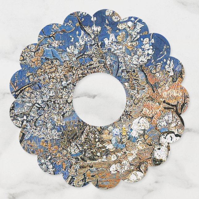 ÉTIQUETTE POUR VERRE DE VIN BLOSSOM D'ARBRE (Devant)