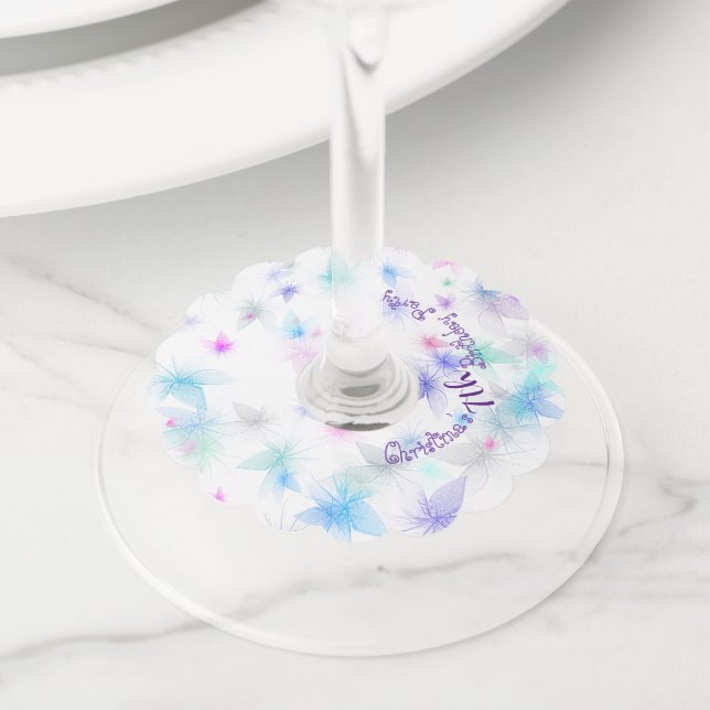 Étiquette Pour Verre De Vin Bonne fête d'anniversaire 01 (De près)