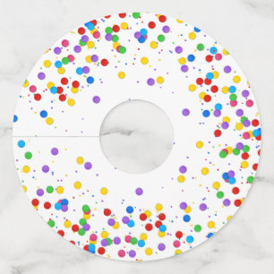 Étiquette Pour Verre De Vin Boules de Confetti Rondes Colorées