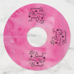 Étiquette Pour Verre De Vin Bunco Bunko Dice Girls Night Out Pink Fun