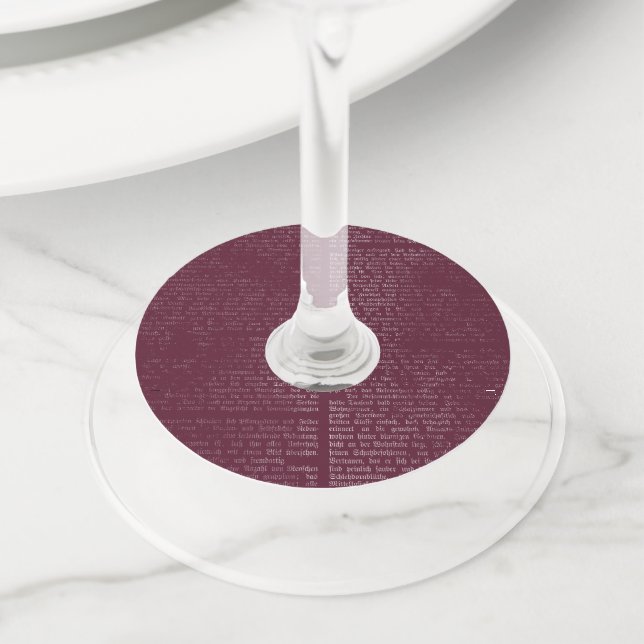 Étiquette Pour Verre De Vin Calligraphie de Bourgogne (De près)