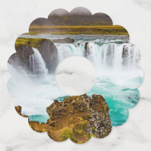 Étiquette Pour Verre De Vin Cascade de Godafoss, Islande