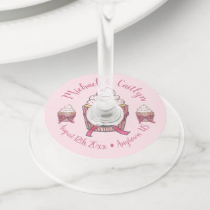 Étiquette Pour Verre De Vin Célébration du Baby shower de la mariée Sweet Pink