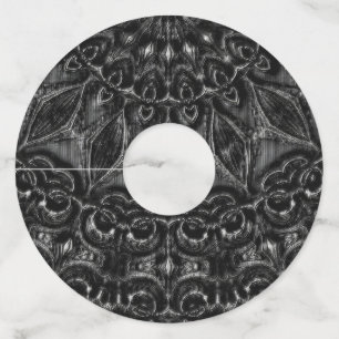 Étiquette Pour Verre De Vin Charcoal Mandala