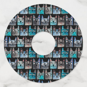 Étiquette Pour Verre De Vin Chats bleus