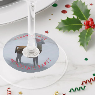 Étiquette Pour Verre De Vin Christmas Llama Party Pack of 12 Tags en Verre de