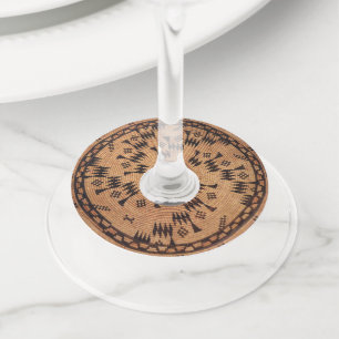 Étiquette Pour Verre De Vin Chumash Art autochtone américain