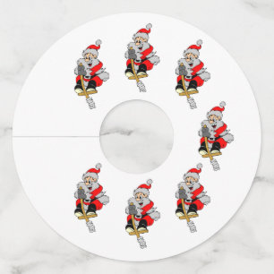 Étiquette Pour Verre De Vin Clipart du Père Noël