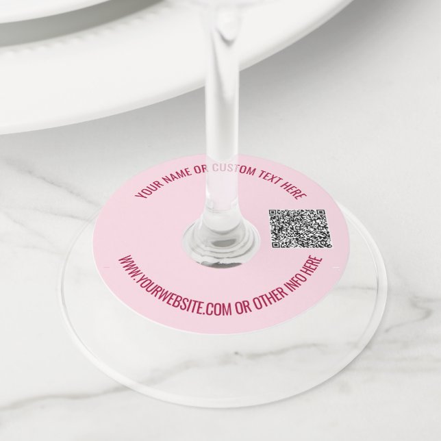 Étiquette Pour Verre De Vin Code QR personnalisé Texte Vin Verre Modèle de bal (De près)