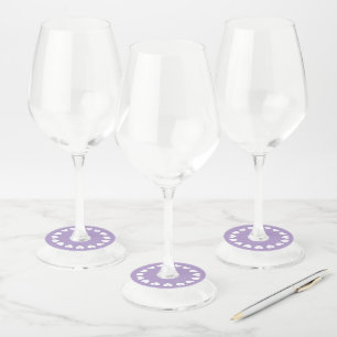Étiquette Pour Verre De Vin Cœurs personnalisés lavande violet et blanc pour m