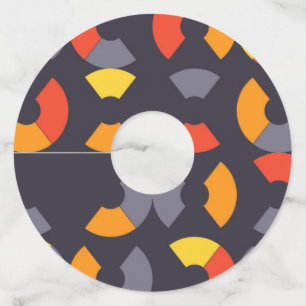 Étiquette Pour Verre De Vin Coloré, cool, tendance, moderne, art circulaire ur