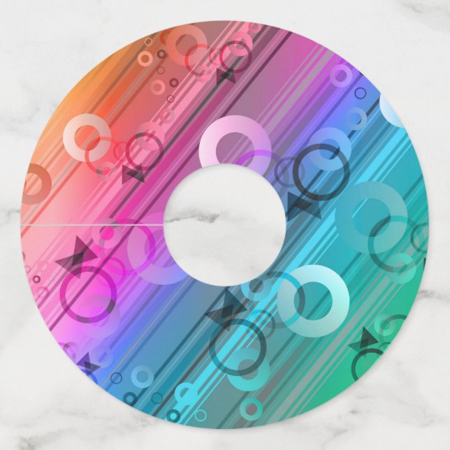 Étiquette Pour Verre De Vin Composition Abstraite (Devant)