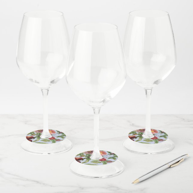 Étiquette Pour Verre De Vin Conception botanique vintage (Lot)
