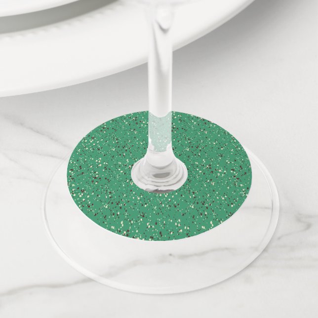 Étiquette Pour Verre De Vin Conception de motif abstrait Terrazzo (De près)