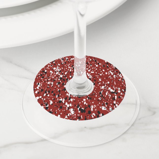 Étiquette Pour Verre De Vin Conception de motif abstrait Terrazzo (De près)