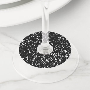 Étiquette Pour Verre De Vin Conception de motif abstrait Terrazzo