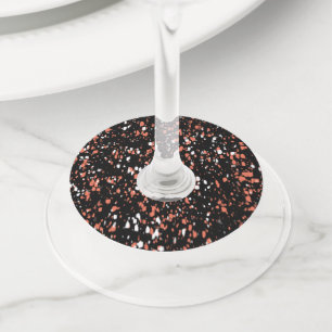 Étiquette Pour Verre De Vin Conception de motif abstrait Terrazzo