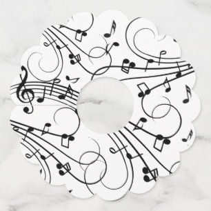 Étiquette Pour Verre De Vin Conception de musique tendance