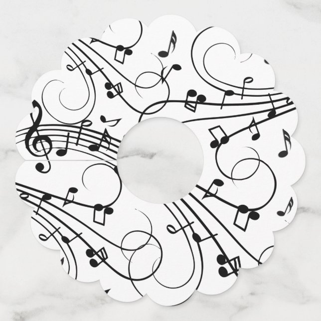 Étiquette Pour Verre De Vin Conception de musique tendance (Devant)