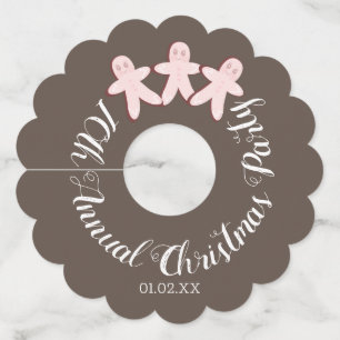 Étiquette Pour Verre De Vin Cookies de pain d'épice de Noël annuel