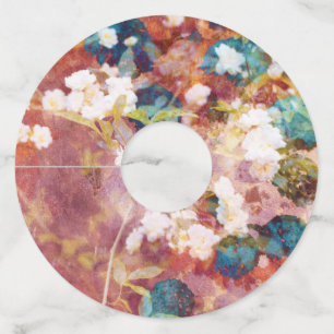 Étiquette Pour Verre De Vin Cool, art tendance de motif fleuri romantique