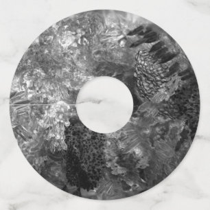 Étiquette Pour Verre De Vin Couches de cristaux gris