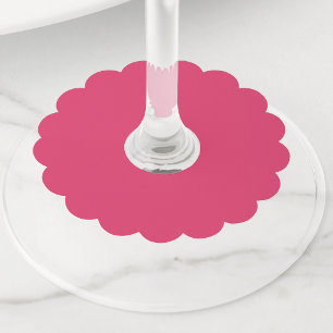 Étiquette Pour Verre De Vin Couleur Uni Cerise Classique Élégant Tendanc