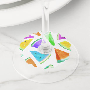 Étiquette Pour Verre De Vin Création de motif de pastèque 6