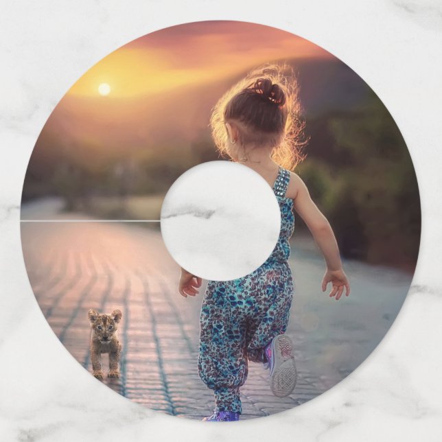 Étiquette Pour Verre De Vin Custom Personalized Photo  (Devant)