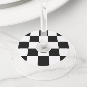 Étiquette Pour Verre De Vin Damier