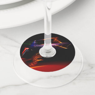 Étiquette Pour Verre De Vin danse de voiture violette