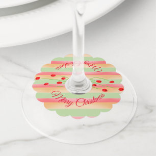 Étiquette Pour Verre De Vin Décor en verre de Noël Whimsical