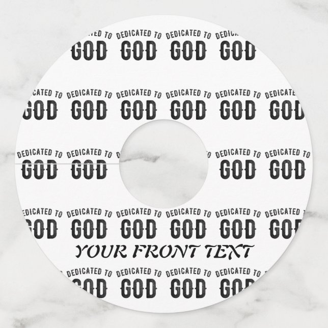 ÉTIQUETTE POUR VERRE DE VIN DÉDIÉ À DIEU COOL PERSONNALISABLE NOIR TEXTE (Devant)