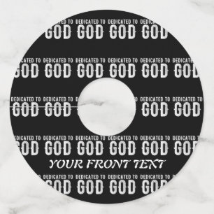 ÉTIQUETTE POUR VERRE DE VIN DÉDIÉ À DIEU COOL PERSONNALISABLE TEXTE BLANC