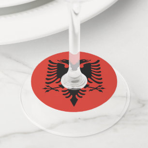 Étiquette Pour Verre De Vin Drapeau albanais