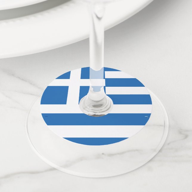 Étiquette Pour Verre De Vin Drapeau de la Grèce Drapeau grec (De près)