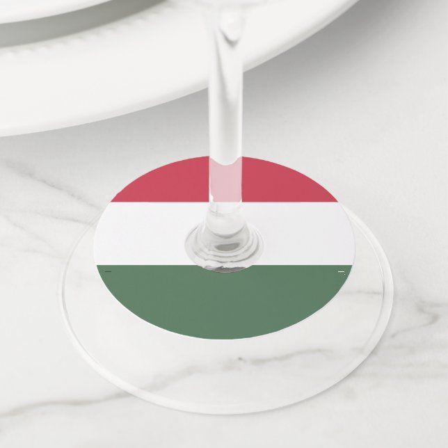 Étiquette Pour Verre De Vin drapeau de la Hongrie (De près)