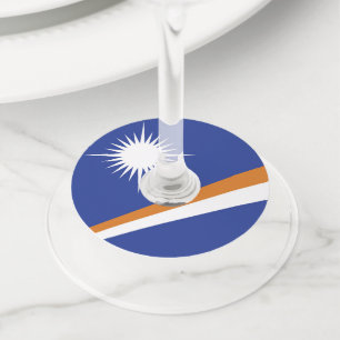 Étiquette Pour Verre De Vin Drapeau des Îles Marshall