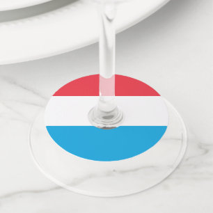 Étiquette Pour Verre De Vin Drapeau du Luxembourg