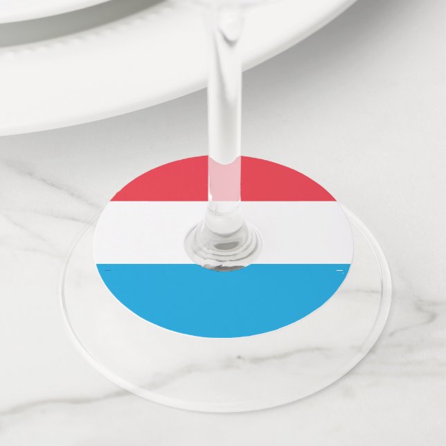 Étiquette Pour Verre De Vin Drapeau du Luxembourg (De près)