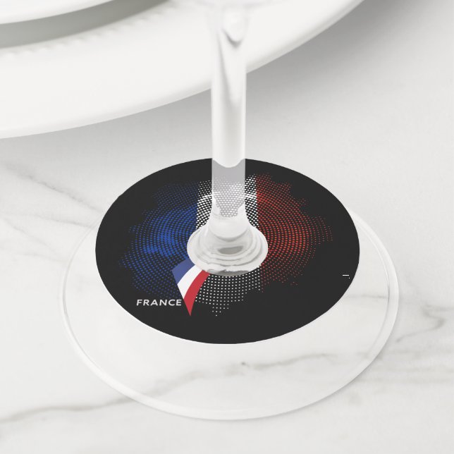 Étiquette Pour Verre De Vin Drapeau français (De près)
