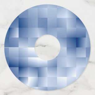 Étiquette Pour Verre De Vin Dreamy Blue Tones dans un Motif Carré