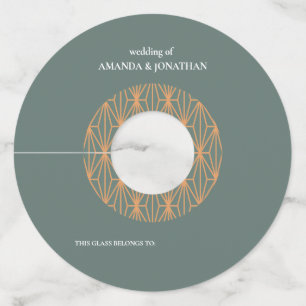 Étiquette Pour Verre De Vin Élégance moderne minimaliste Mariage Vin verre Tag