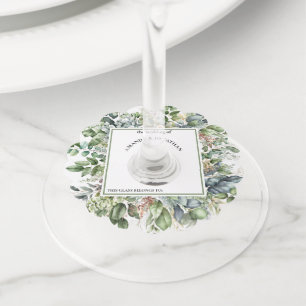 Étiquette Pour Verre De Vin Élégant Étiquette de Verre à Vin de Mariage à l'Aq