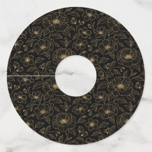Étiquette Pour Verre De Vin Élégant floral sans couture de luxe